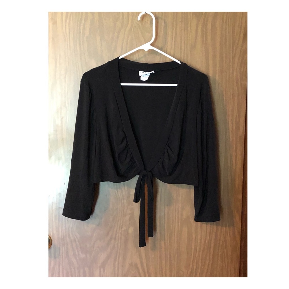 Black crop cardigan